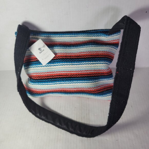 Handwoven Ortegas Wool Shoulder Bag With Striped Pattern Satin Lining - Picture 2 of 8